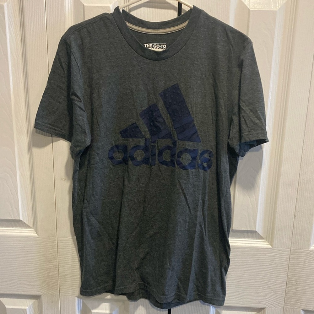 Adidas Gray Short Sleeve Tee Athletic Style